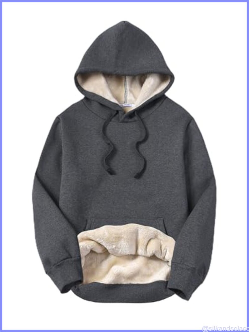 Sherpa Fleece Lined Hooded Pullover Sweatshirt Warm Winter Hoodie